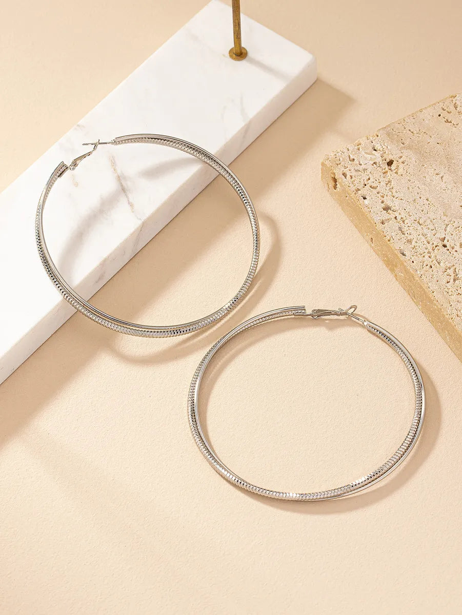 1 Pair Exaggerated Simple Style Geometric Plating Iron Hoop Earrings