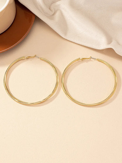 1 Pair Exaggerated Simple Style Geometric Plating Iron Hoop Earrings