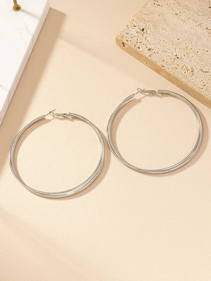 1 Pair Exaggerated Simple Style Geometric Plating Iron Hoop Earrings