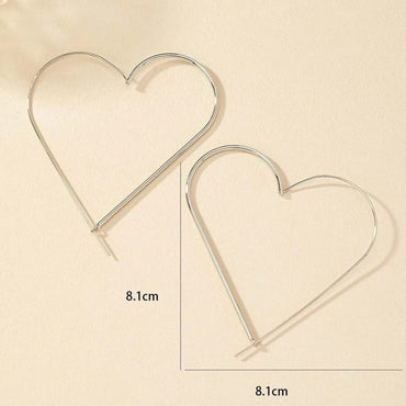 1 Pair Exaggerated Simple Style Heart Shape Plating Stainless Steel Hoop Earrings