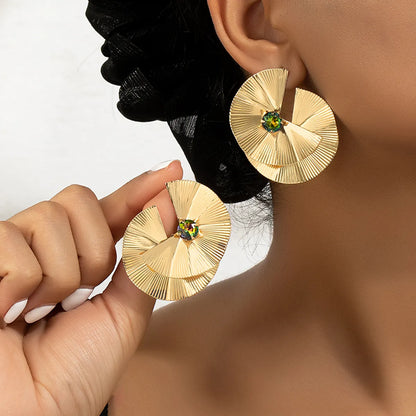 1 Pair Exaggerated Simple Style Irregular Geometric Plating Alloy Gem Ear Studs