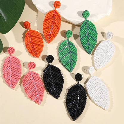 1 Pair Exaggerated Simple Style Leaf Arylic Drop Earrings