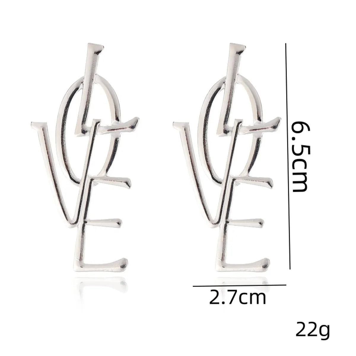 1 Pair Exaggerated Simple Style Letter Plating Alloy Drop Earrings