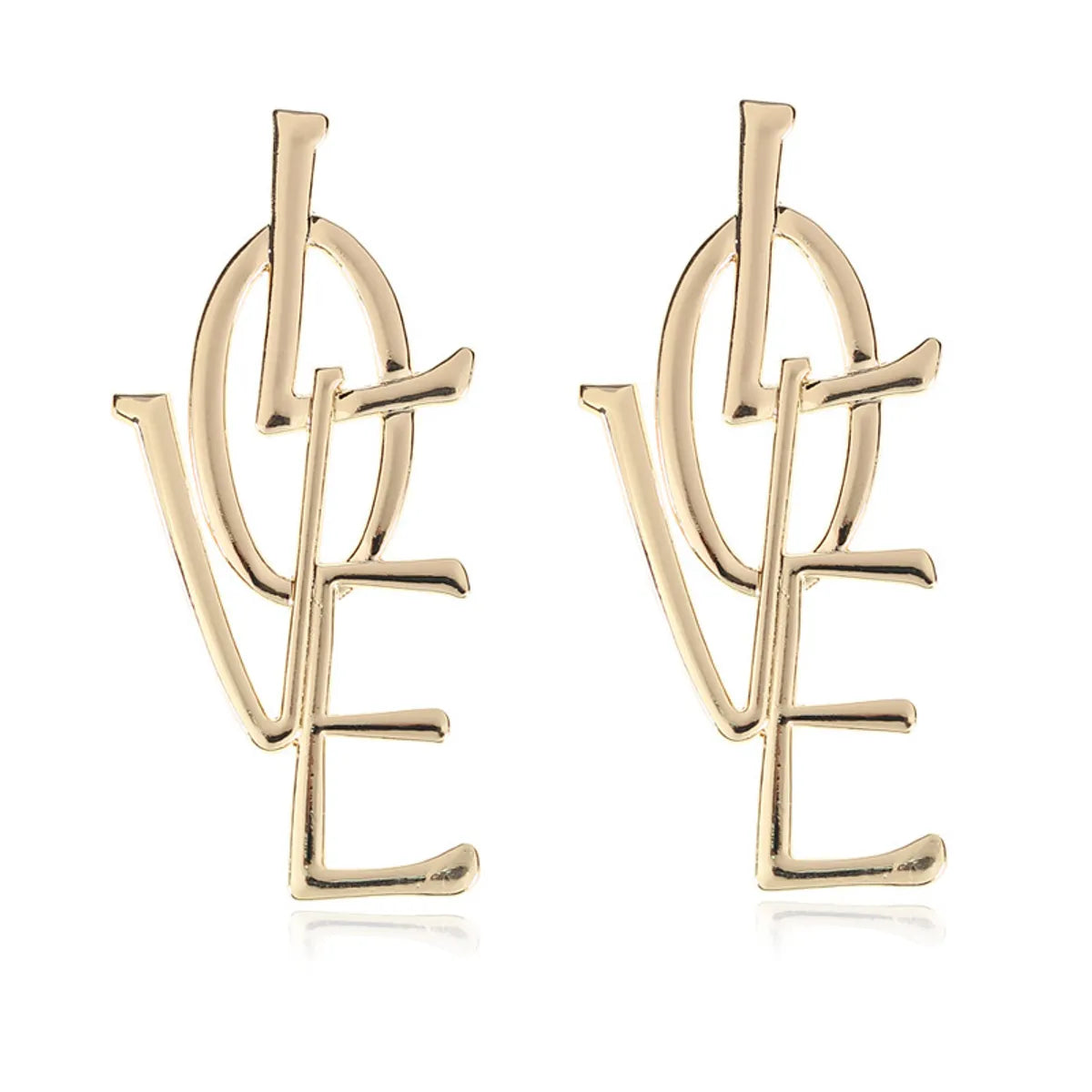 1 Pair Exaggerated Simple Style Letter Plating Alloy Drop Earrings