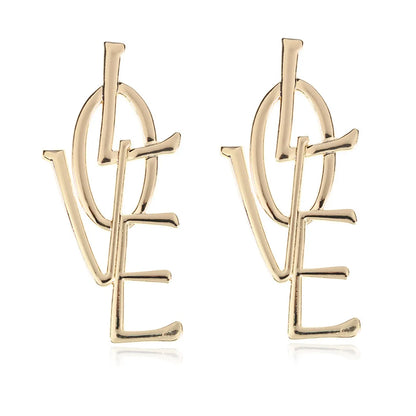 1 Pair Exaggerated Simple Style Letter Plating Alloy Drop Earrings