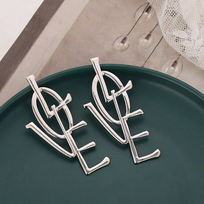 1 Pair Exaggerated Simple Style Letter Plating Alloy Drop Earrings