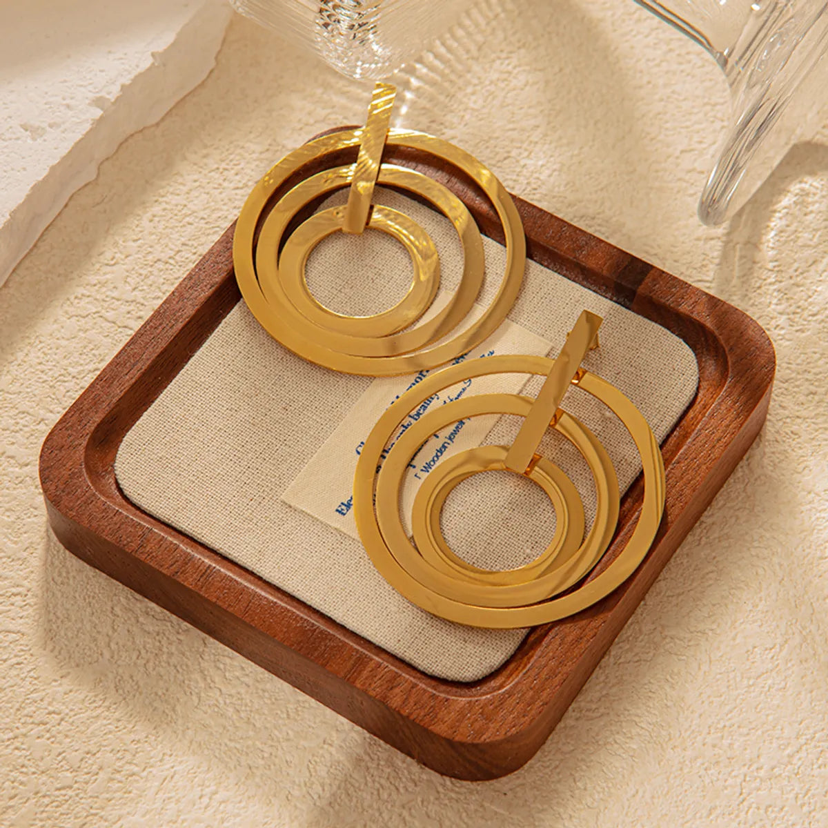 1 Pair Exaggerated Simple Style Round Plating Stainless Steel Gold Plated Drop Earrings