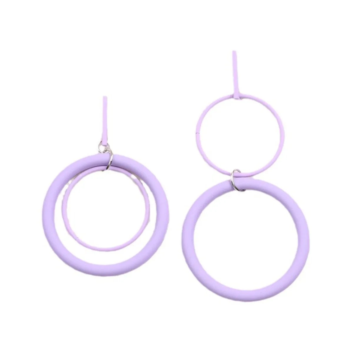 1 Pair Exaggerated Simple Style Round Spray Paint Alloy Drop Earrings