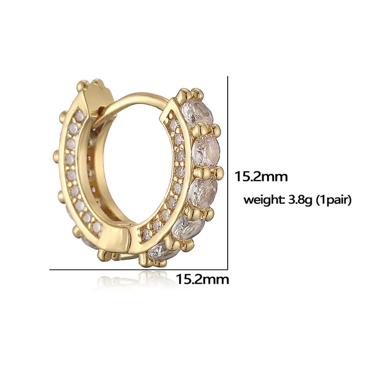 1 Pair Exaggerated Simple Style Shiny Round Inlay Copper Artificial Pearls Zircon 18K Gold Plated Earrings