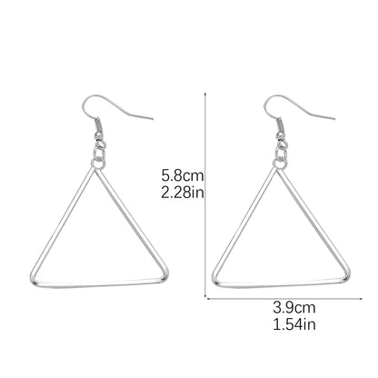 1 Pair Exaggerated Simple Style Triangle Round Alloy Drop Earrings