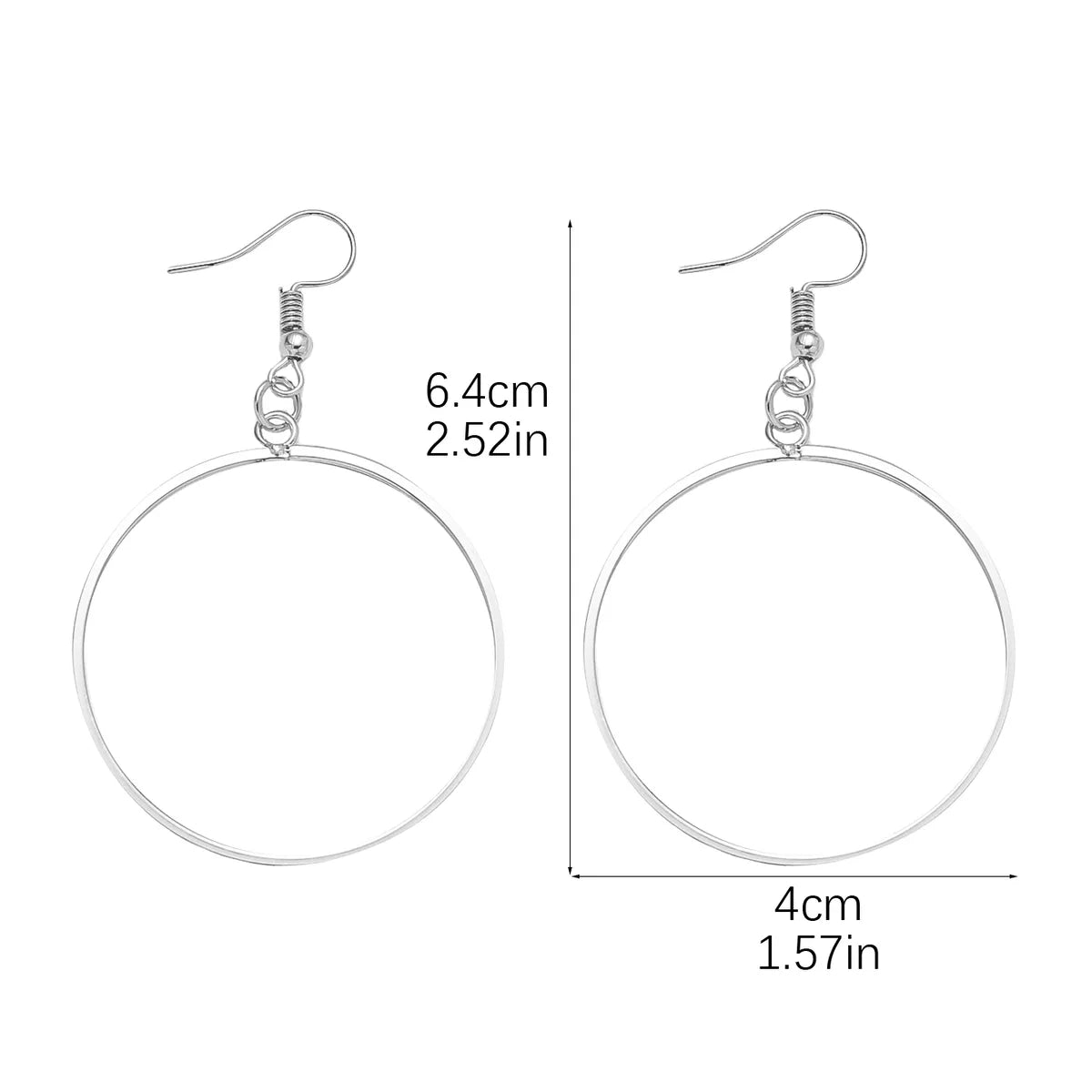 1 Pair Exaggerated Simple Style Triangle Round Alloy Drop Earrings