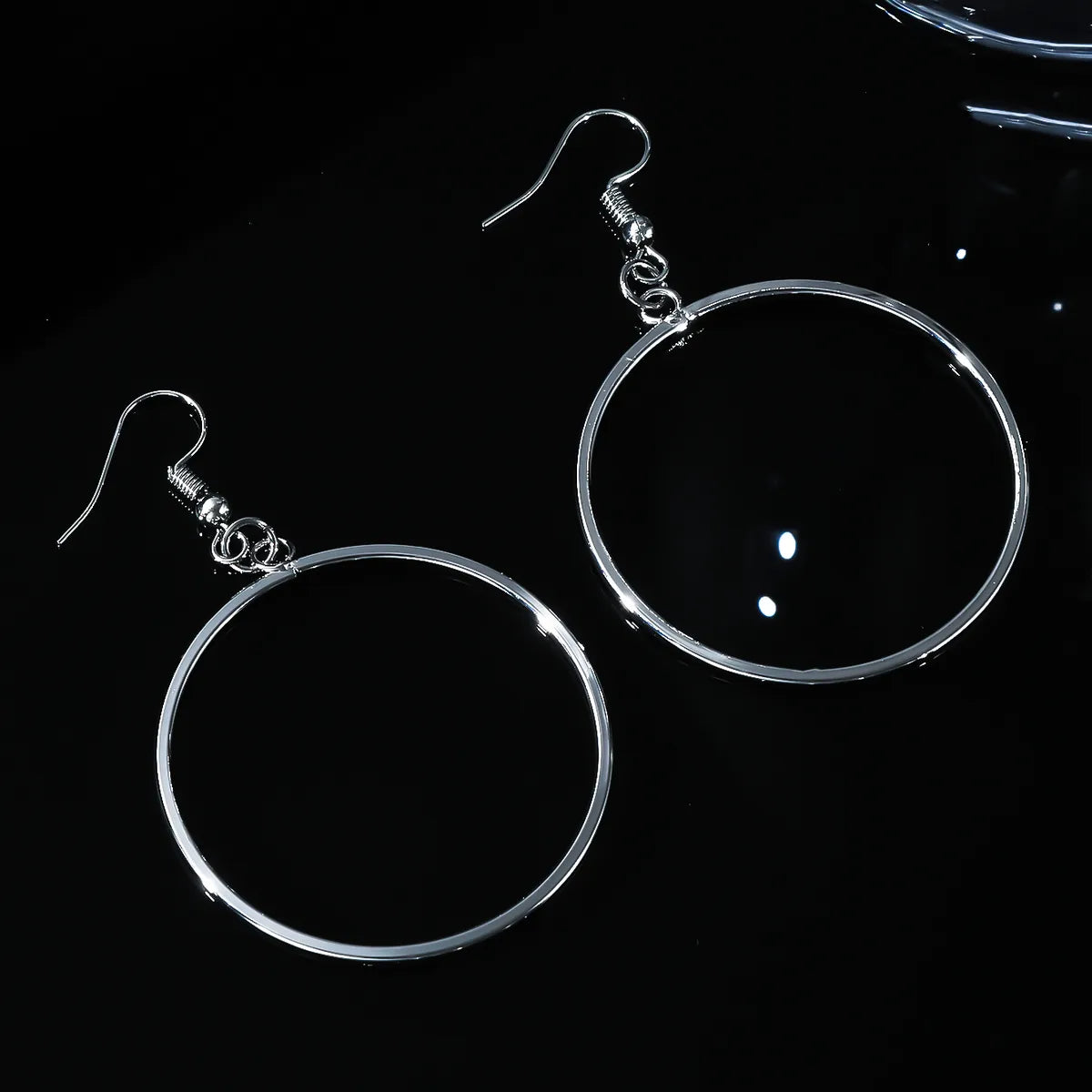 1 Pair Exaggerated Simple Style Triangle Round Alloy Drop Earrings