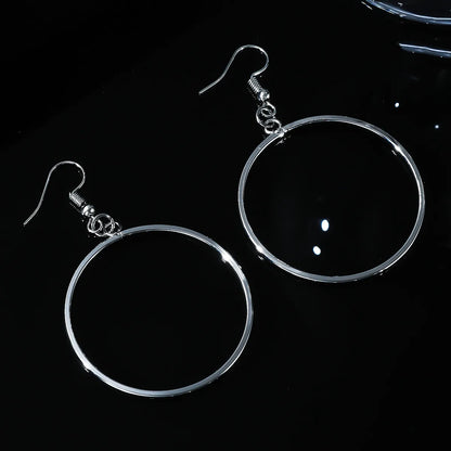 1 Pair Exaggerated Simple Style Triangle Round Alloy Drop Earrings