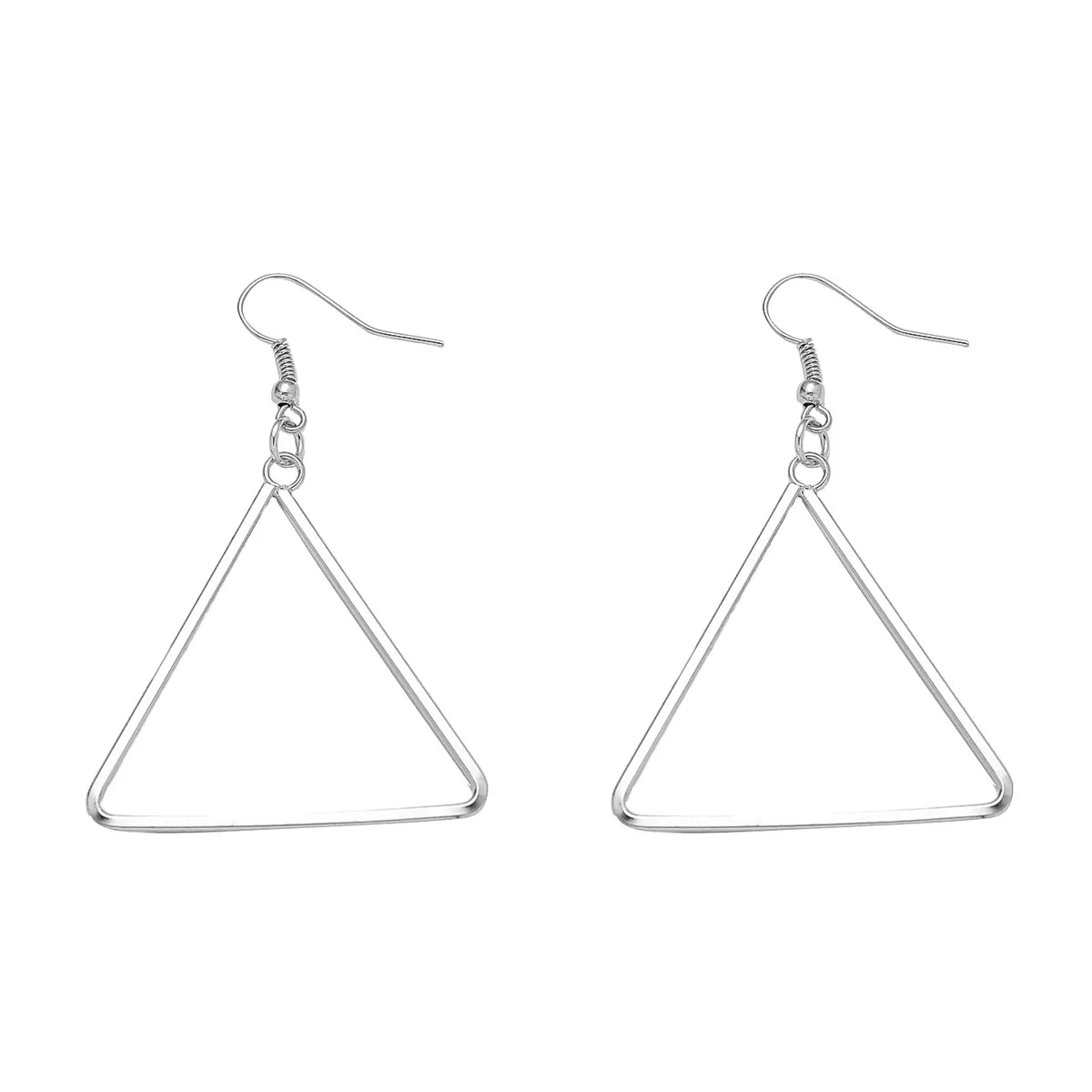 1 Pair Exaggerated Simple Style Triangle Round Alloy Drop Earrings