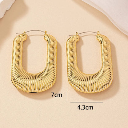 1 Pair Exaggerated Simple Style U Shape Plating Metal Earrings