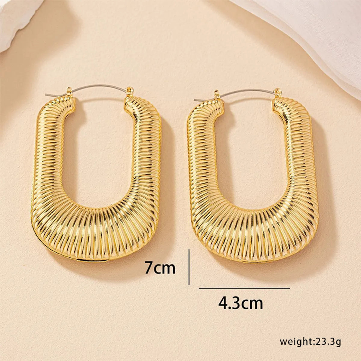 1 Pair Exaggerated Simple Style U Shape Plating Metal Earrings