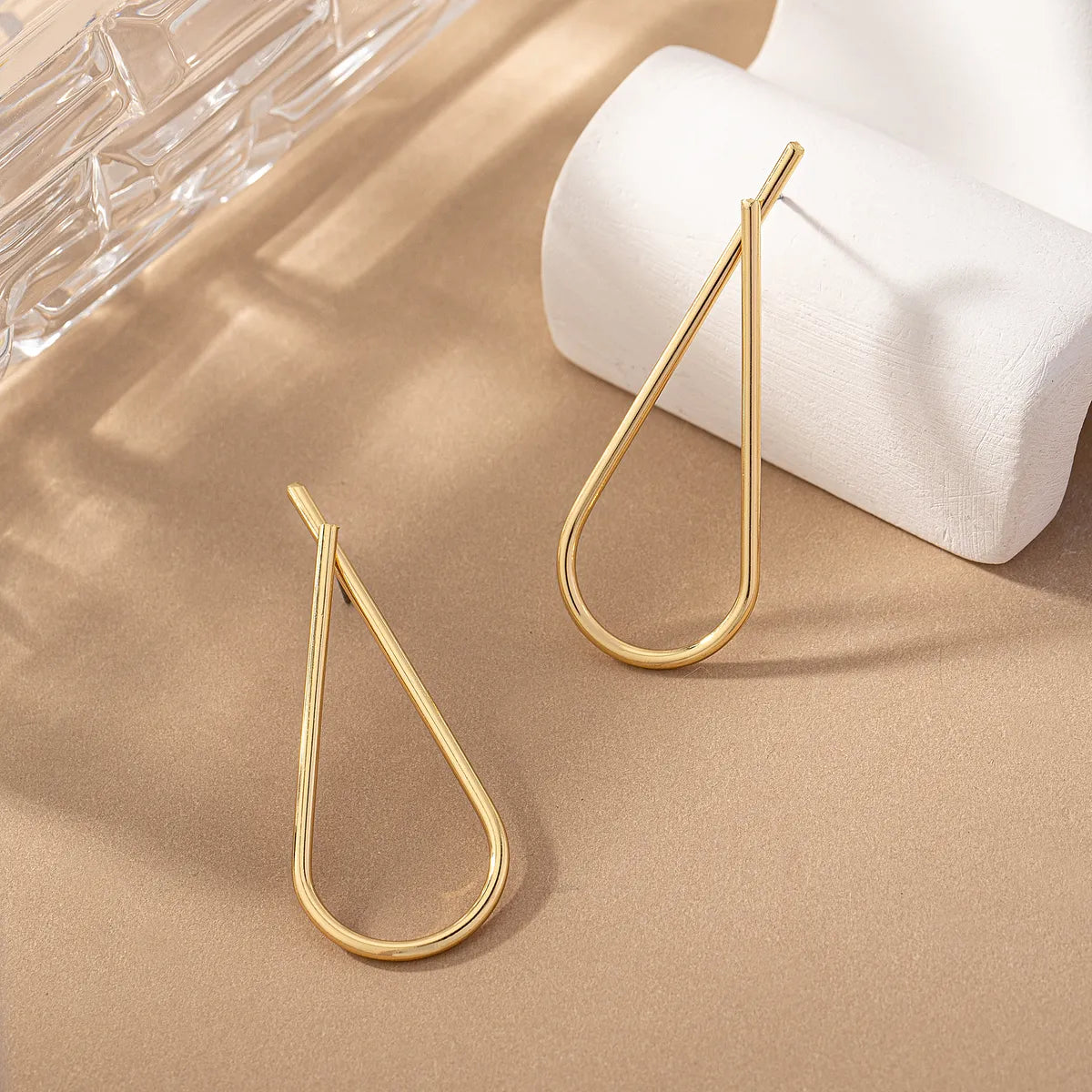 1 Pair Exaggerated Simple Style Water Droplets Alloy 14K Gold Plated Ear Studs