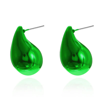 1 Pair Exaggerated Simple Style Water Droplets Spray Paint Alloy Ear Studs