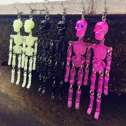 1 Pair Exaggerated Skull Resin Drop Earrings