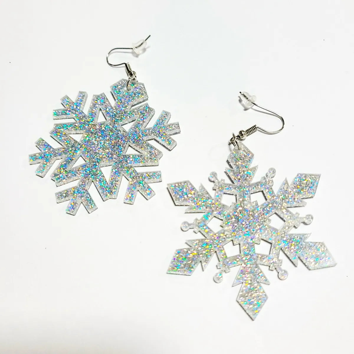 1 Pair Exaggerated Snowflake Arylic Earrings