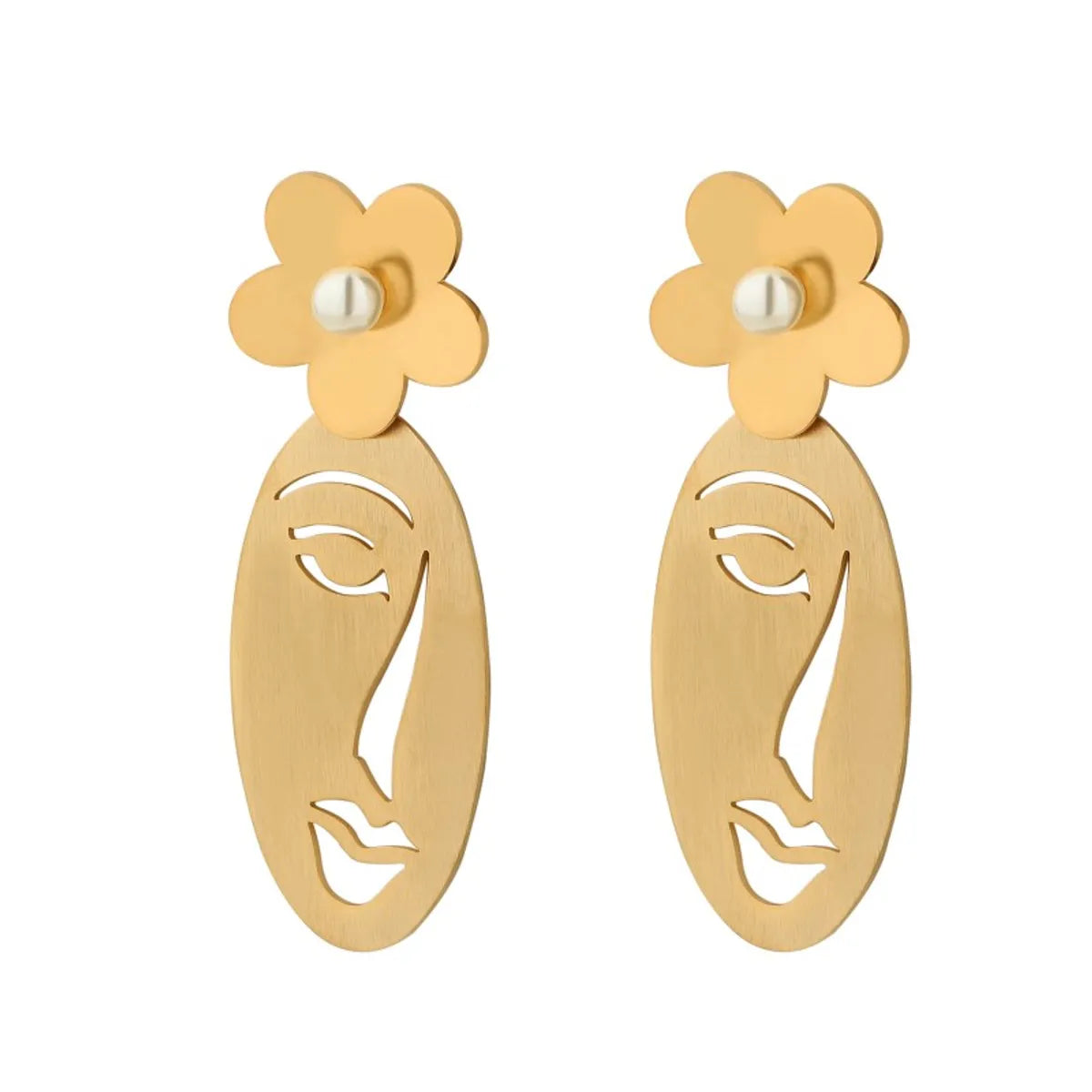 1 Pair Exaggerated Solid Color Plating Stainless Steel Gold Plated Drop Earrings