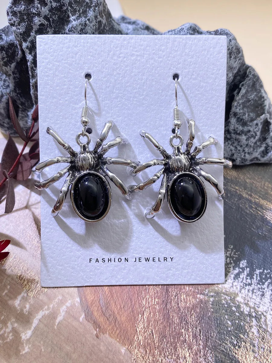 1 Pair Exaggerated Spider Plating Alloy Drop Earrings