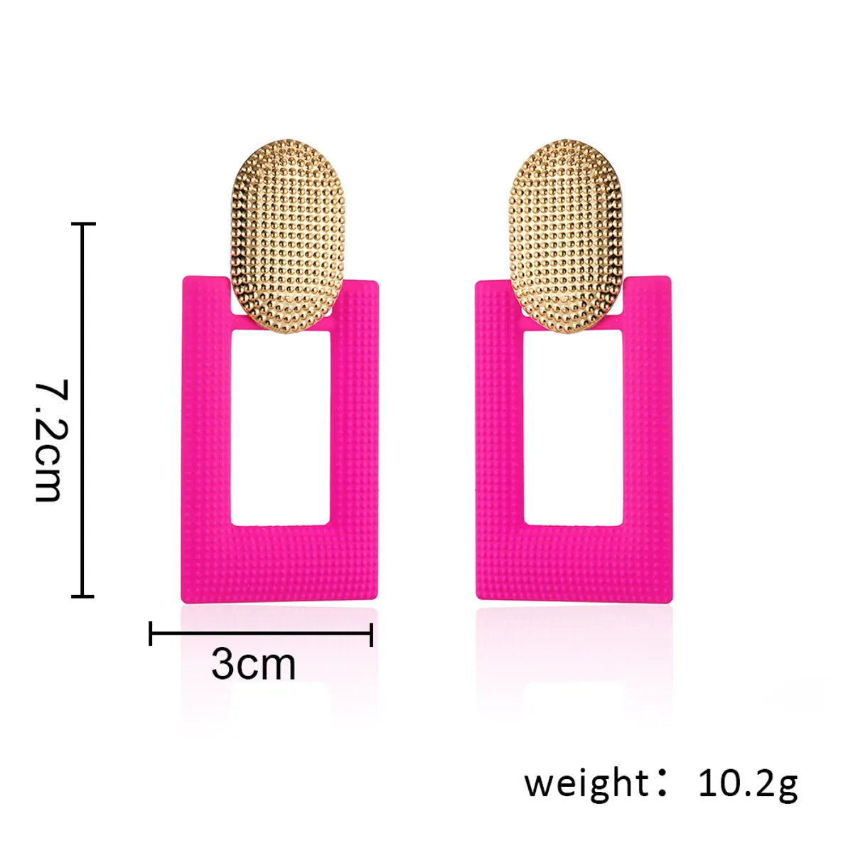 1 Pair Exaggerated Square Metal Stoving Varnish Women's Drop Earrings