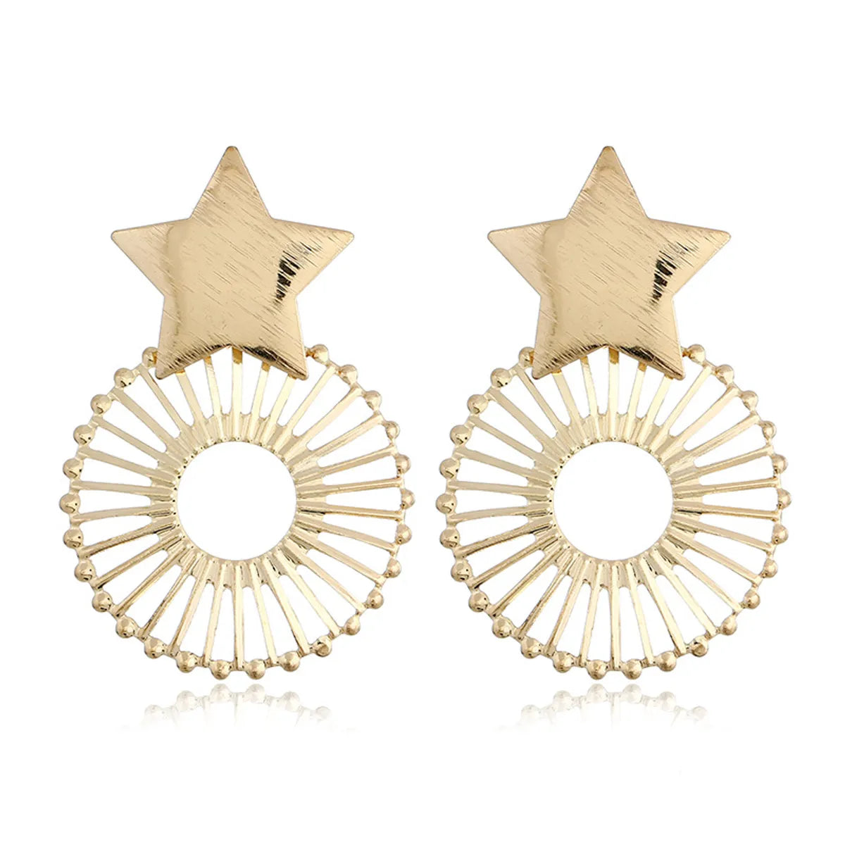 1 Pair Exaggerated Star Plating Iron Drop Earrings