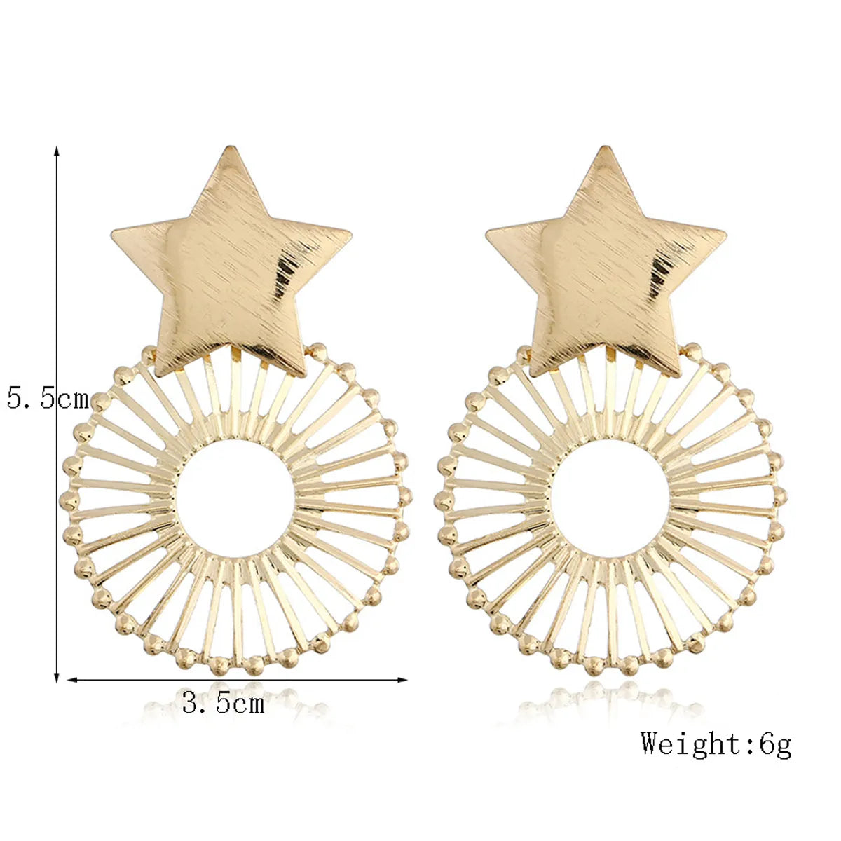 1 Pair Exaggerated Star Plating Iron Drop Earrings