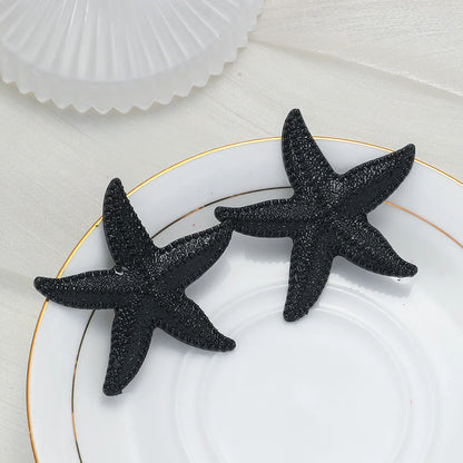 1 Pair Exaggerated Starfish Plating Alloy Ear Studs