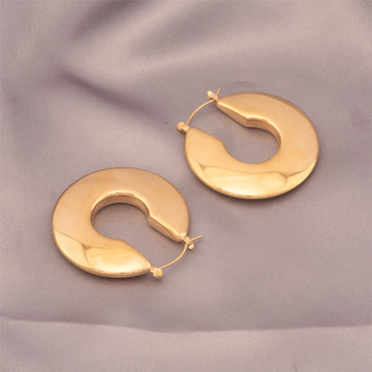 1 Pair Exaggerated U Shape Plating Titanium Steel 18k Gold Plated Earrings