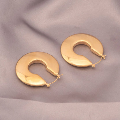 1 Pair Exaggerated U Shape Plating Titanium Steel 18k Gold Plated Earrings