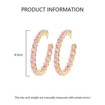 1 Pair Exaggerated Wedding Romantic Circle Inlay Copper Zircon Earrings