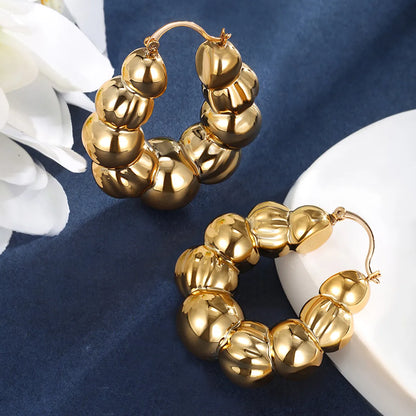 1 Pair Exaggerated XUPING Geometric Plating ABS 18K Gold Plated Earrings