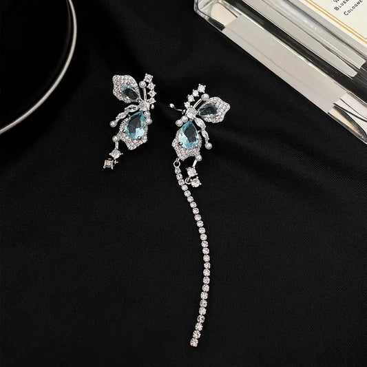 Wholesale Jewelry Fairy Style Butterfly Alloy Artificial Gemstones Inlay Ear Cuffs