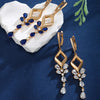 1 Pair Fairy Style Elegant Classic Style Water Droplets Tassel Inlay Copper Alloy Artificial Gemstones Rhinestones Drop Earrings