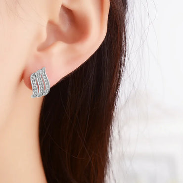 1 Pair Fairy Style Elegant Lady Geometric Inlay Copper Zircon Ear Studs