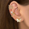 1 Pair Fairy Style Elegant Novelty Butterfly Inlay Copper Shell Zircon Ear Studs