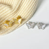 1 Pair Fairy Style Elegant Novelty Butterfly Inlay Copper Shell Zircon Ear Studs