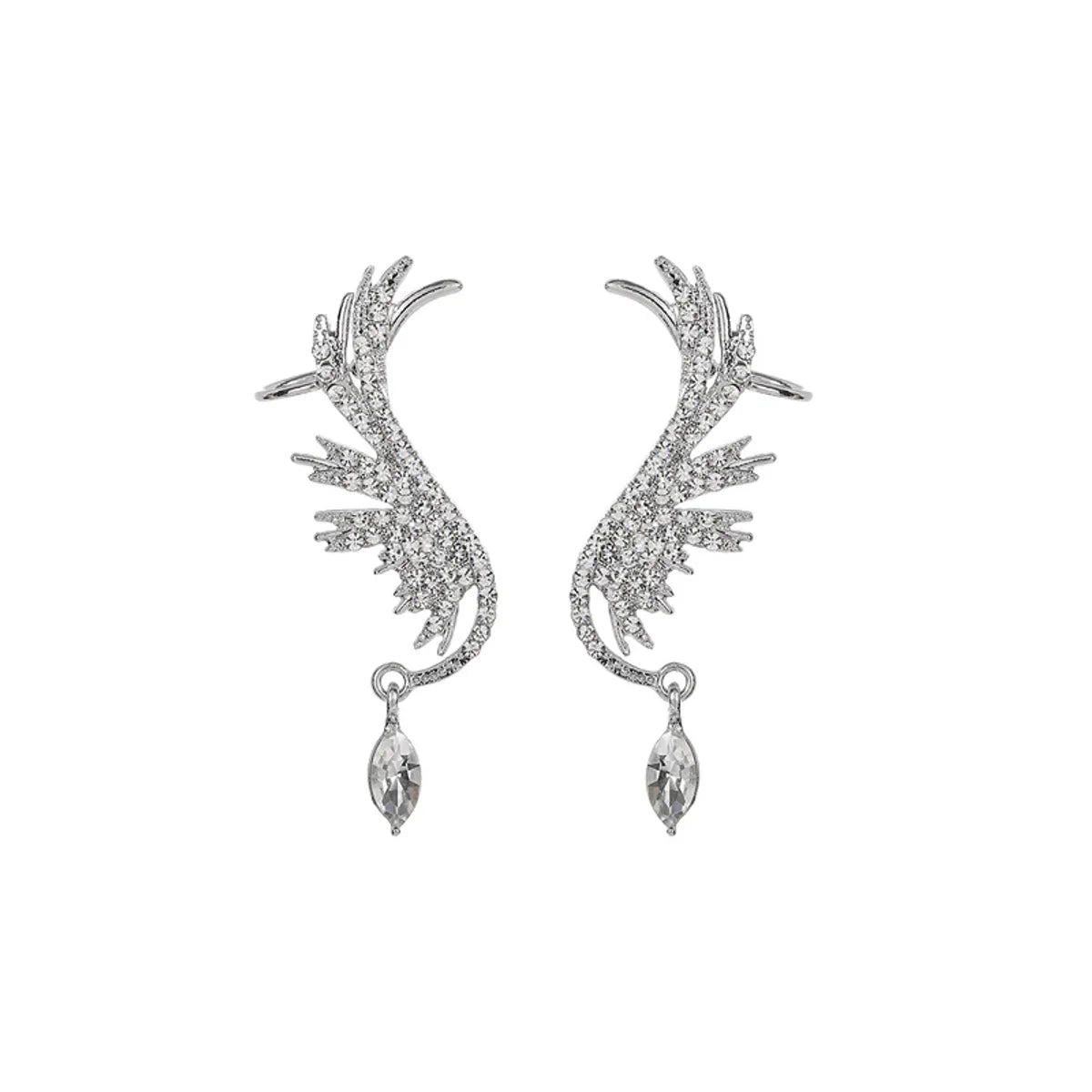 1 Pair Fairy Style Lady Wings Plating Inlay Alloy Rhinestones Ear Cuffs