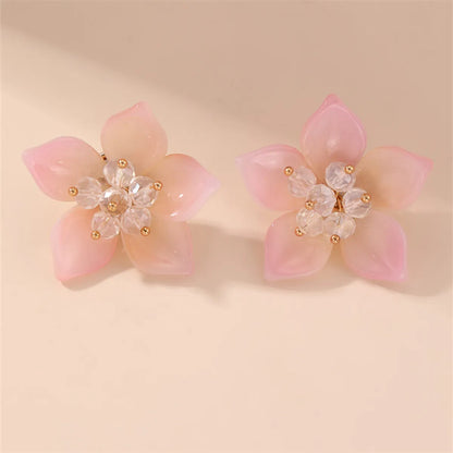 1 Pair Fairy Style Modern Style Sweet Flower Plastic Ear Studs