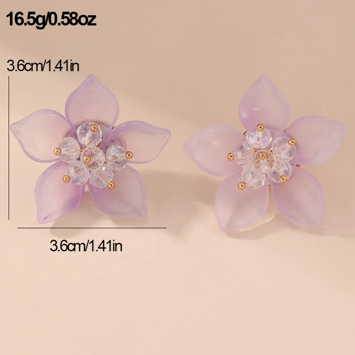 1 Pair Fairy Style Modern Style Sweet Flower Plastic Ear Studs