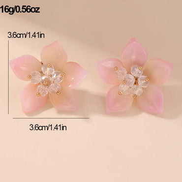 1 Pair Fairy Style Modern Style Sweet Flower Plastic Ear Studs