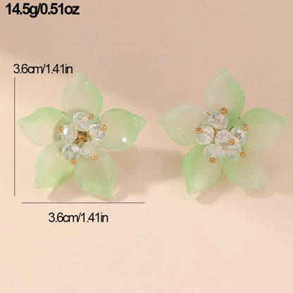 1 Pair Fairy Style Modern Style Sweet Flower Plastic Ear Studs