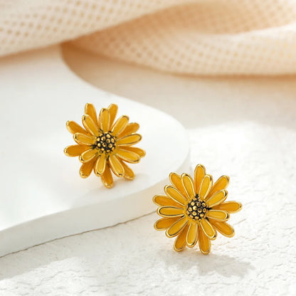 1 Pair Fairy Style Tropical Artistic Flower 304 Stainless Steel Ear Studs