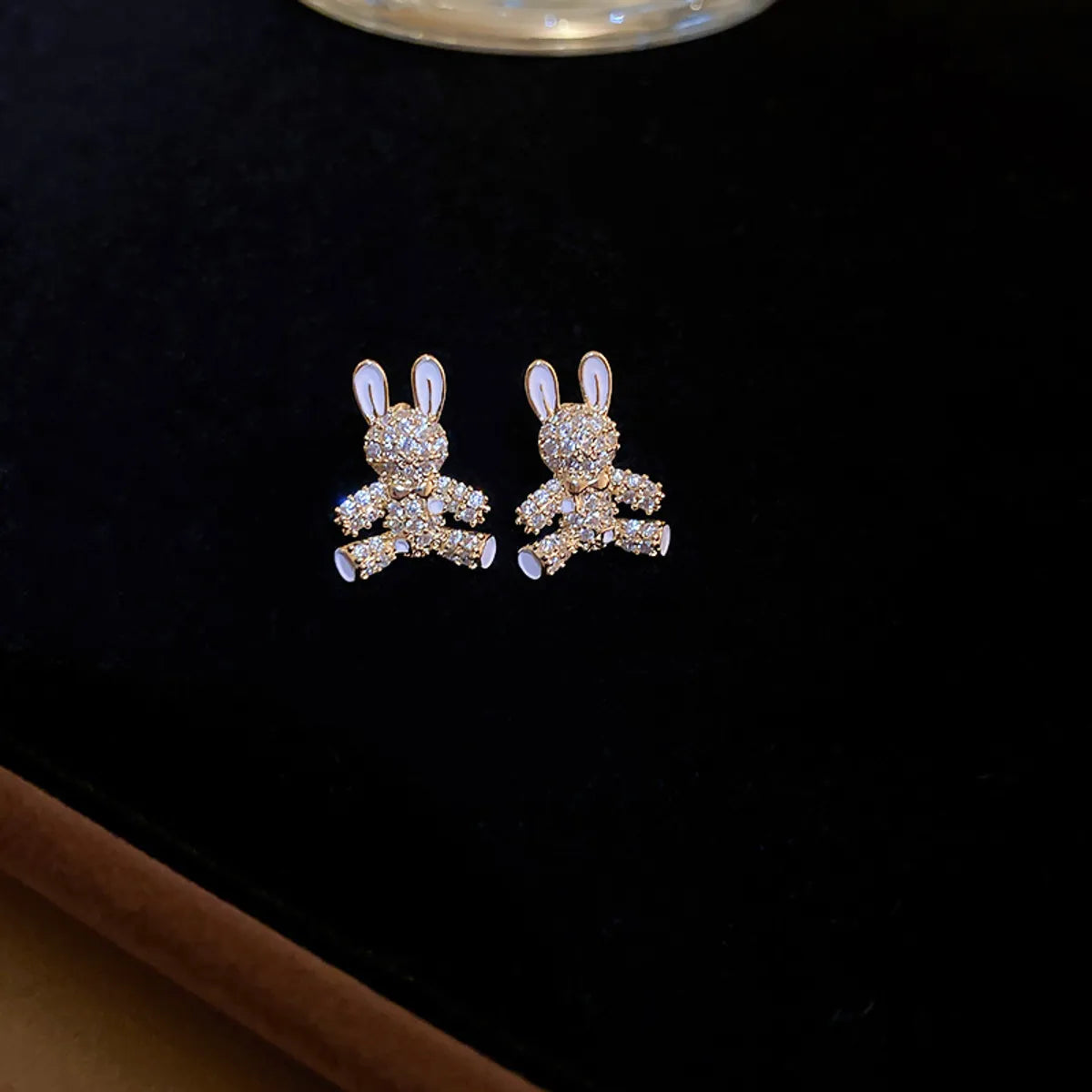 1 Pair Fashion Bow Knot Metal Inlay Zircon Women'S Ear Studs