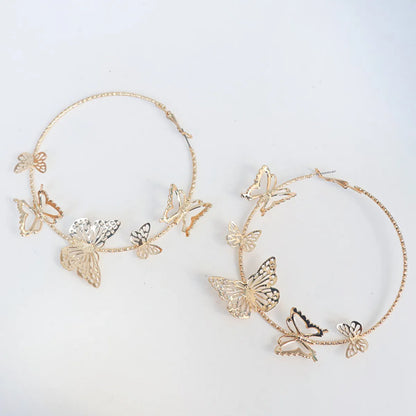 1 Pair Fashion Butterfly Metal Plating Metal Women'S Earrings