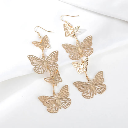 1 Pair Fashion Butterfly Metal Plating Metal Women'S Earrings