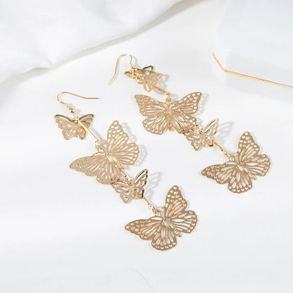 1 Pair Fashion Butterfly Metal Plating Metal Women'S Earrings