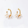 1 Pair Fashion C Shape Patchwork Plating Artificial Pearl Brass Gold Plated Earrings